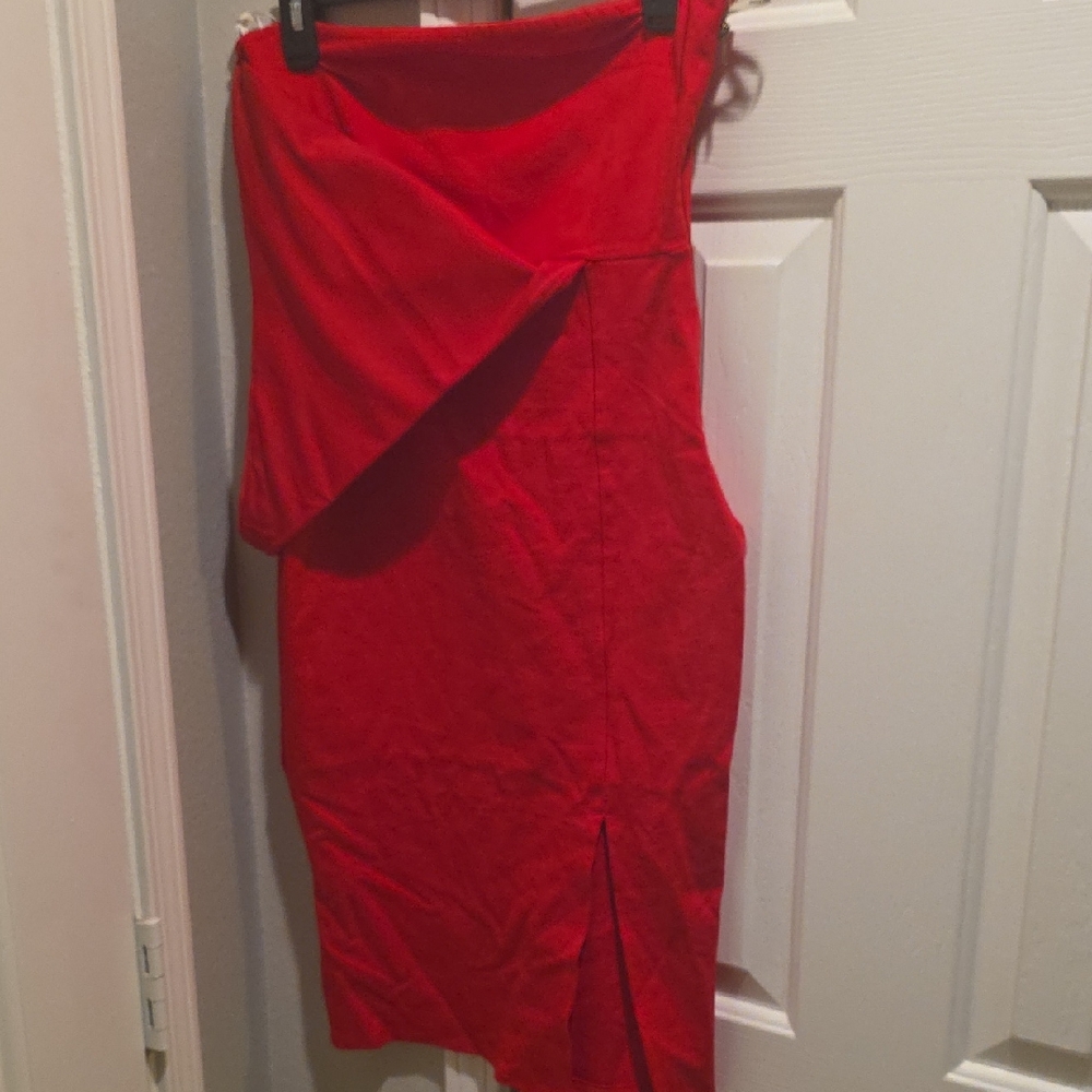 Rolla Coster One Shoulder Red Dress